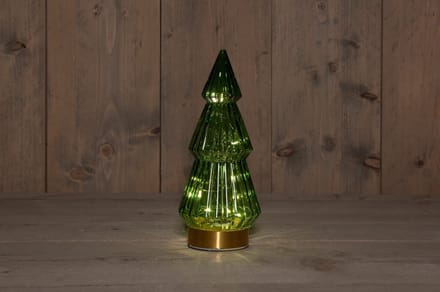Anna's Collection - B.O.T. Tree Glass 10X23,5 cm Green With Golden...