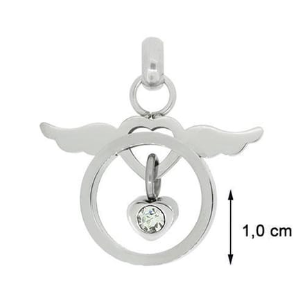 Blinx Jewels Stalen Hanger Hartje Vleugels Steen Zirkonia