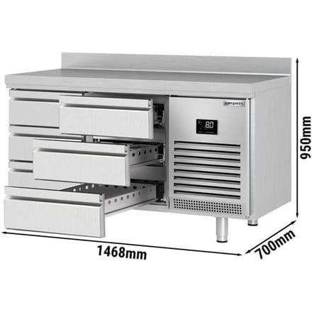 GGM Gastro Kühltisch Premium PLUS - 1468x700mm - 6 Schubladen - Aufkantung