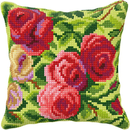 Borduurpakket - 99084 KRUISSTEEK KUSSEN ORCHIDEA - Rozen