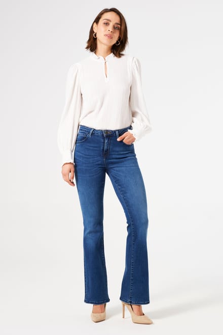 Celia 245 Superslim Flared Jeans - Dark Used Blue