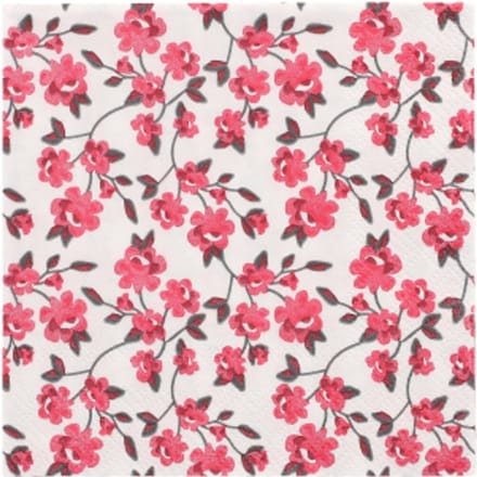 14x 20 Servetten 3-laags 1/4 vouw 25 cm x 25 cm fuchsia Milleflora