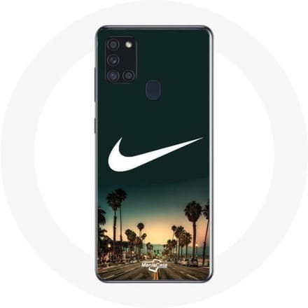 Coque Samsung Galaxy A21S Nike logo palmier miami