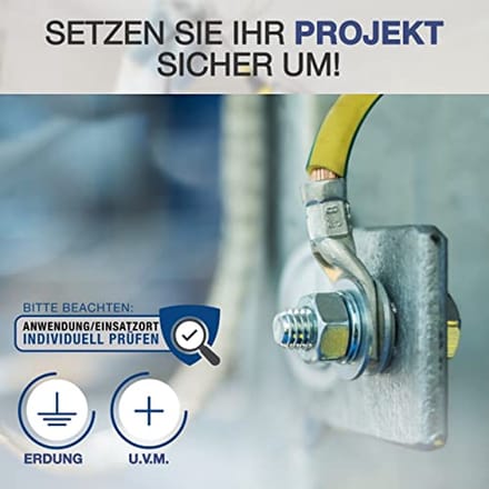 Aardingskabel 3 m H07V-K 16 mm² groen/geel - Flexibele kabel met M8 en M10 kabelschoenen