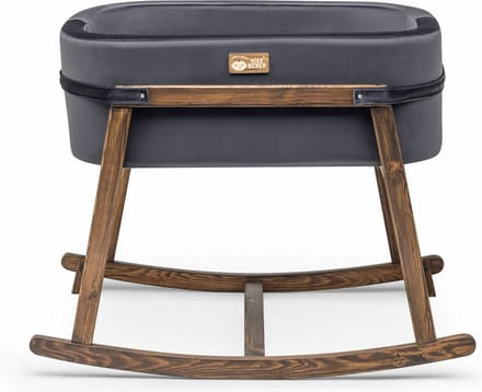 Asir Wieg - Zwart Okkernoot - 90 x 70 x 58 cm - Inclusief matras