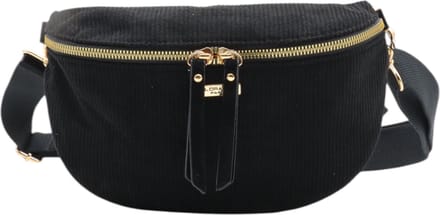 Flora&Co - Handtas - Crossbodytas - Bumbag - Ribfluweel - zwart