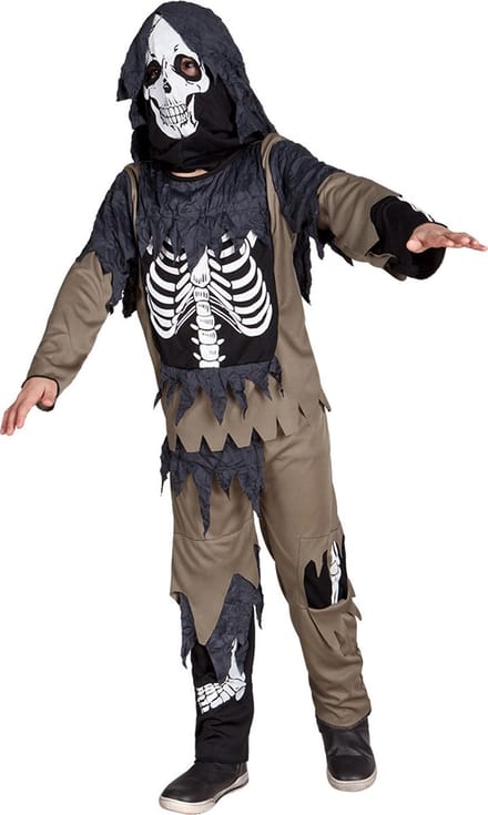 Boland - Kostuum Zombie skeleton (7-9 jr) - Kinderen - Skelet - Halloween verkleedkleding - Horror