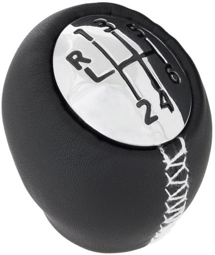 Modecar Renault Megane II/III - Versnellingspookknop - Zwart Leer - Chroom