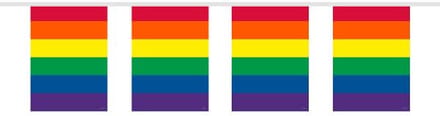 Folat - Vlaggenlijn Vierkant Regenboog (10 meter)