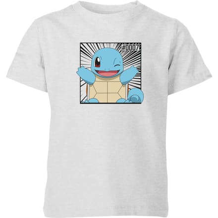 Pokémon Pokédex Squirtle #0007 Kids' T-Shirt - Grey - 122/128 (7-8 jaar)