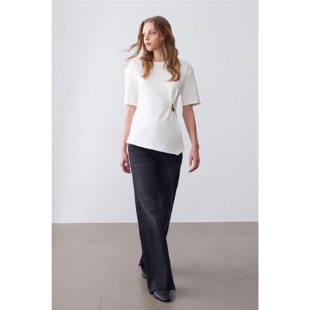 Dames T-shirt met ronde hals en korte mouwen