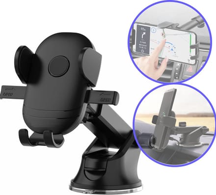 Telefoonhouder Auto - Auto Lock - Zuignap - Dashboard, Voorruit of Bureau - Gel Zuignap