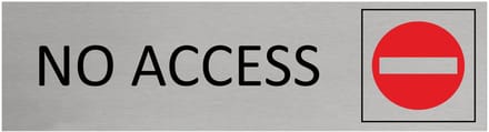 CombiCraft Aluminium deurbordje No access 165x45mm met tape - per stuk