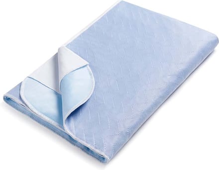 Absorberende Bed Onderlegger blauw 85 x 90 cm - Met instopstrook