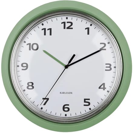 Karlsson Wandklok Modern Retro - Groen - Ø34cm - Wandklok Retro