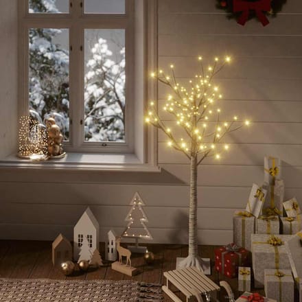 vidaXL - Kerstboom - wilg - met - 128 - warmwitte - LED's - binnen - en - buiten - 1,2 - m