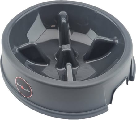 Jack and Vanilla Slow Feed Voerbak Grijs 24x6.5 1 Liter - Drinkbak -