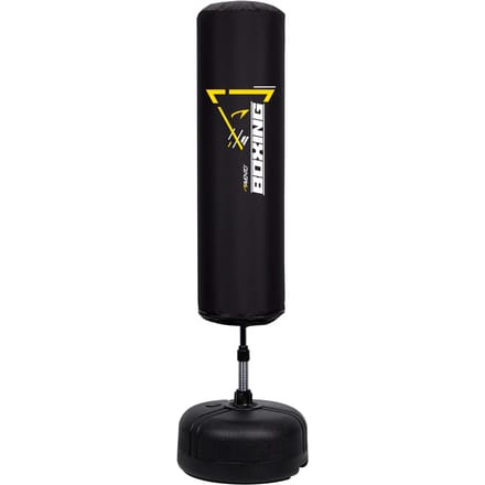 Avento Bokszak met Standaard - Opblaasbaar - Reflex - Zwart - Ca. 161 cm