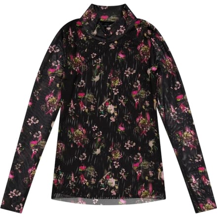 Ted Baker Dames Bloemen Hoge Hals Top (Zwart)