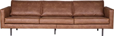 WOOOD Rodeo Bank 3-Zits - Recycle Leer - Cognac - 85x277x86