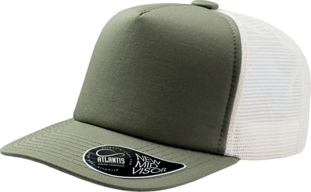 Atlantis Mid Visor 5 Panel Trucker Cap opnemen (Olijf)