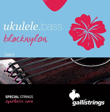 Galli UXB-810 Bas Ukulele Snarenset – Black Nylon Tape Wound