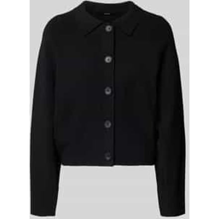 Cardigan van viscosemix met omgeslagen kraag model 'Turea'