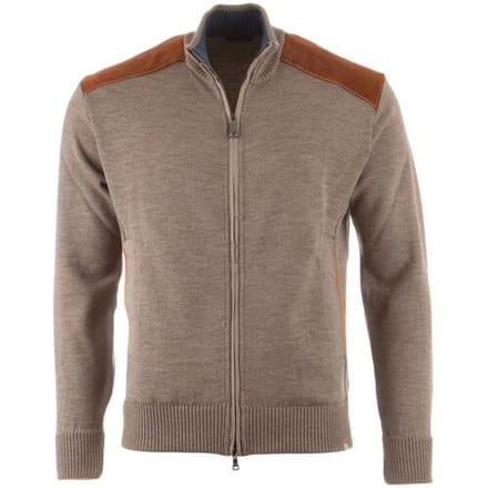 Paul & Shark Vest Shark Tag Velvet Soft Cool Touch Wool Full Zip Driftwood / male