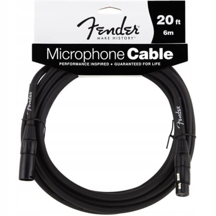 Fender Microfoonkabel 20' BK - Handsoldeerd, Duurzaam