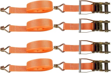 Spanbanden Set - Ratelsluiting Set - Lading Zekeren - Schadevoorkomend Ontwerp - 4 Delig - Zwart