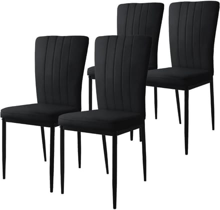 DailySupplies® Eetkamerstoelen Set van 4 - Eetkamerset - Extra Comfortabel - Zwart