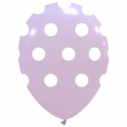 Lilac Polka dots Ballonnen, 6 stuks, 30 cm, latex
