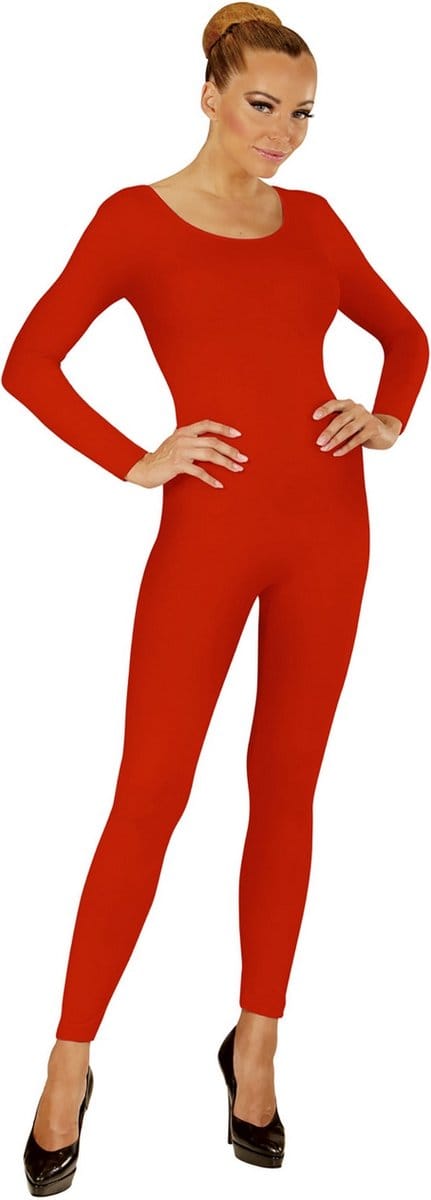 Unicolor Body Volwassen, Lang, Rood - Vrouw