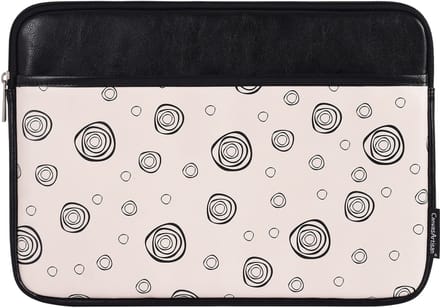 Laptophoes 13 Inch PU – Laptop Sleeve – Cosmic Circles Ivoor