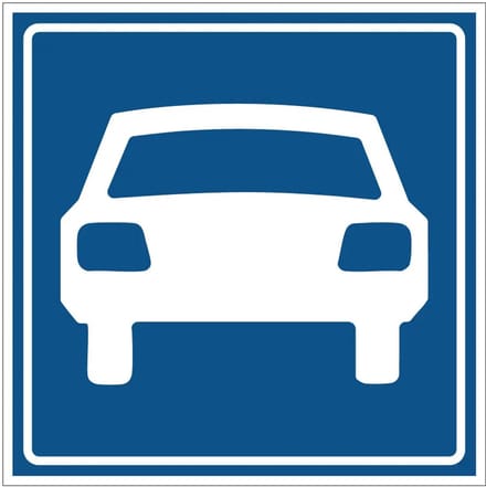 Autoweg bord - G3 | gecoat dibond materiaal | 30 x 30 cm