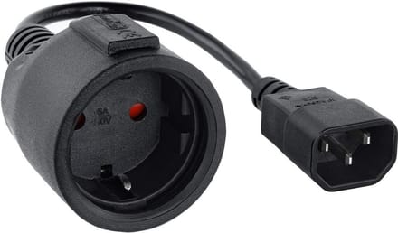 Adapterkabel C14 naar Schuko CEE7 voor UPS Aansluiting 50 cm Zwart
