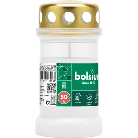 Bolsius - Herdenkingslicht - Met deksel - Wit - 50 branduren