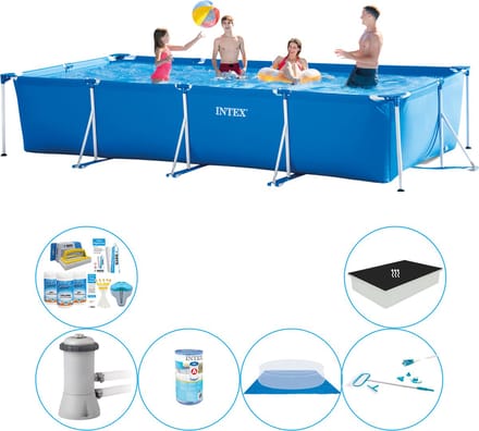 Frame Pool Rechthoekig 450x220x84 cm - Zwembad Combinatie Set