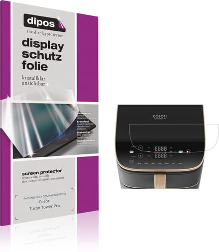 dipos – 2x Beschermfolie geschikt voor Cosori Turbo Tower Pro | Krasbestendige & heldere Screenprotector Ultra-Thin