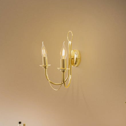 Euluna Wandlamp Retro, 2-lamps, goud