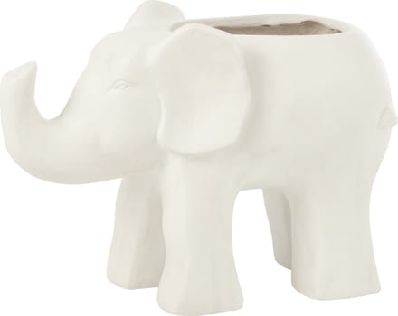 J-Line bloempot Olifant - keramiek - wit - Ø 21.5 cm