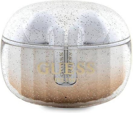 GUESS Glitter Gradient TWS Bluetooth headphones with docking station - gold