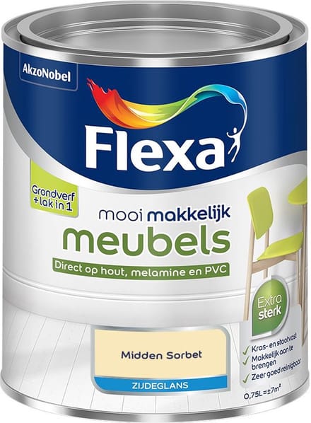 Flexa - Mooi Makkelijk Meubels Zijdeglans - Midden Sorbet - Mengverf - 750 Ml