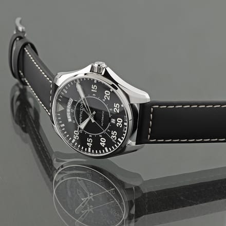 Hamilton Khaki Pilot Automatisch H64615735 Herenhorloge zwart