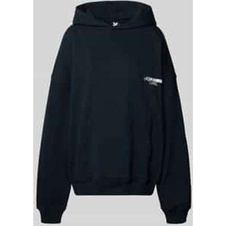 Oversized hoodie met labelstitching model 'No Hustle'
