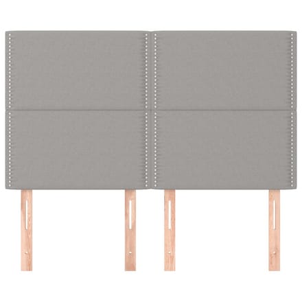 vidaXL - Hoofdbord - lichtgrijs - 144x5x118/128 - cm - stof