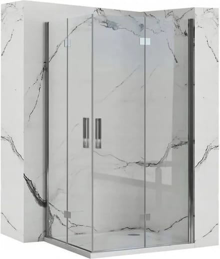 Rea Molier Chrom Double 90X90 - 190 cm - Douchecabine - Vierkant - Chroom