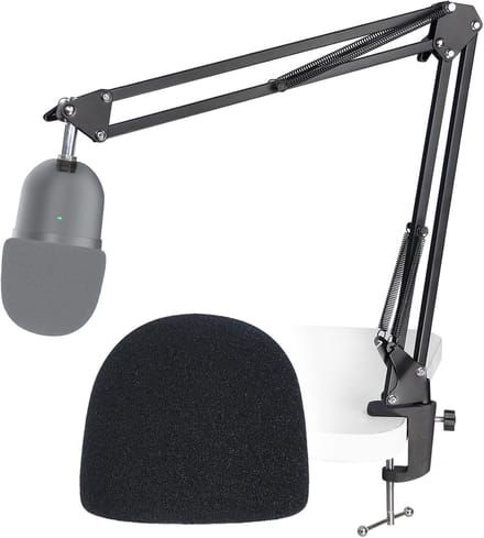 Verstelbare Microfoonstandaard met Popfilter en Schaararm voor USB Streaming Microfoons, Ideaal voor Podcasters en Streamers