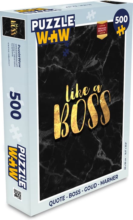 Puzzel Quote - Boss - Goud - Marmer print - Legpuzzel - Puzzel 500 stukjes