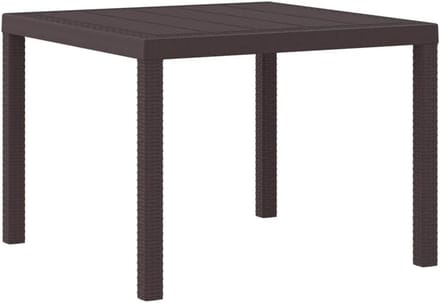 Tuinstafel Poly Rotan 100x100x73 cm Bruin Weerbestendig